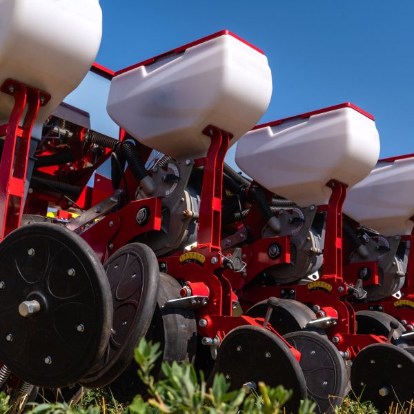 Agricultural seeding machine close up